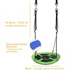 40 Inch Saucer Tree Swing Flying 660lb Weight Capacity 2 Added Hanging Straps Adjustable Multi-Strand Ropes Colorful Safe and Durable Swing Seat for Children Adults – Blue(Green)