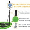 40 Inch Saucer Tree Swing Flying 660lb Weight Capacity 2 Added Hanging Straps Adjustable Multi-Strand Ropes Colorful Safe and Durable Swing Seat for Children Adults – Blue(Green)